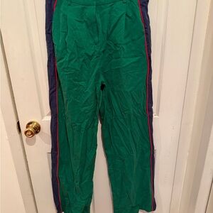 La Petite Etoile Green Pants with Navy Trim and Red Piping